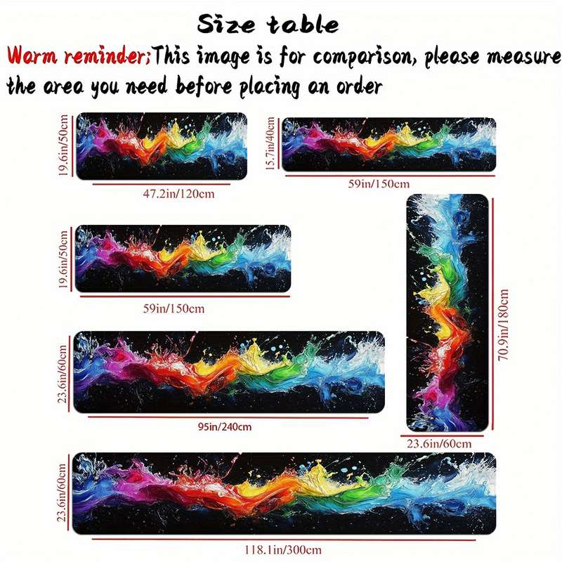 1Pc 15.7x59inch 40x150cm Floor Mat