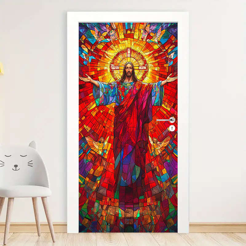 1pc 95.0x209.8cm Jesus Christian Themed Stickers