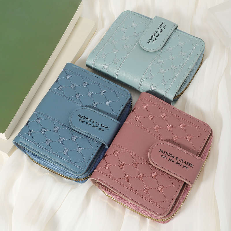 1pc Fashionable Women'S Short Wallets High-Quality Credit Card Storage Bags Multi-Slot Design wi