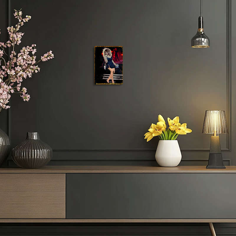1pc Vintage Retro Metal Wall Sign High-Definition Stage Singer Art Decor for Living Room Bedroom