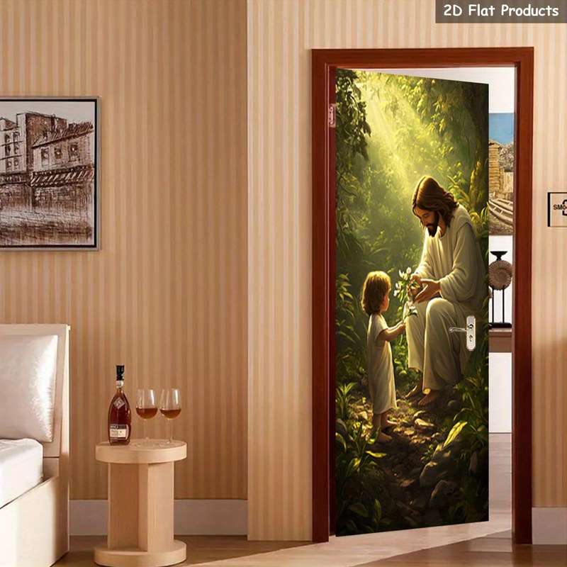 1pc 95.0x209.8cm Jesus Christian Themed Stickers