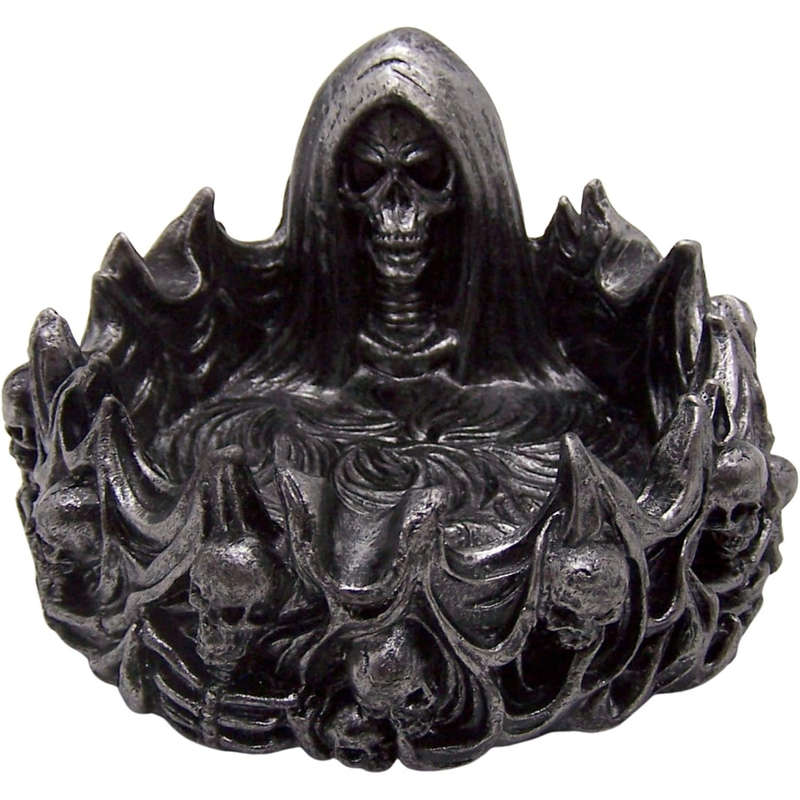 1pc Gothic Skeleton Reaper Ashtray Polyresin Halloween Decor Artistic High-End Smoking Accessory