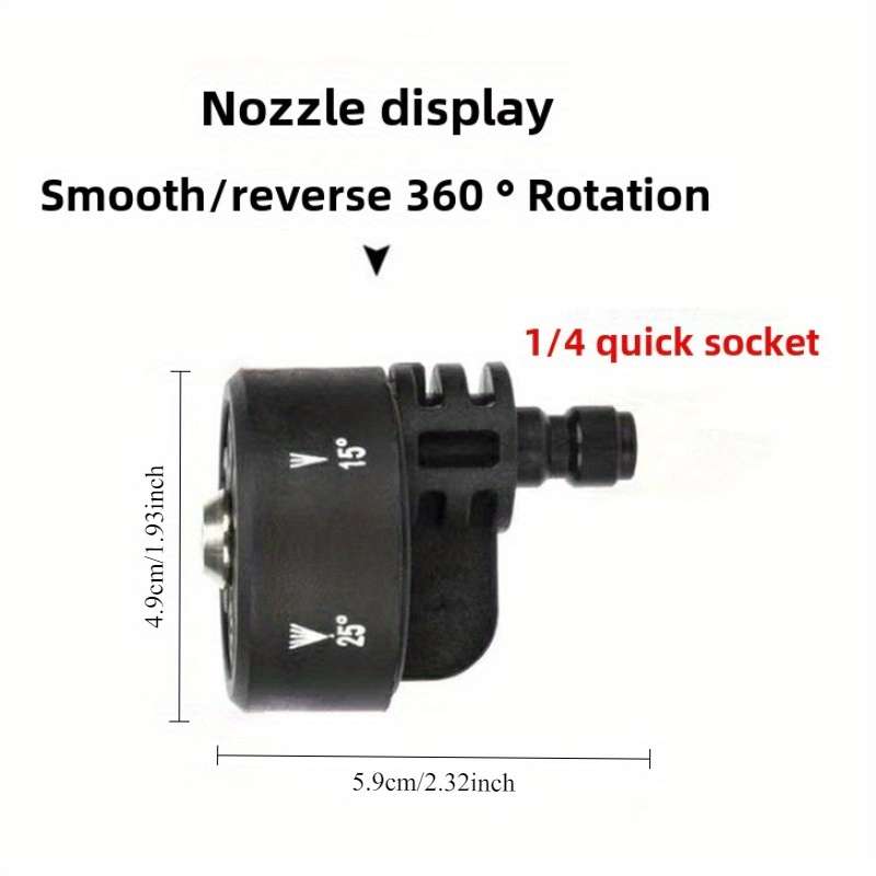 1Pc Black 6In1 High Pressure Water Gun Car Wash Gun Accessories