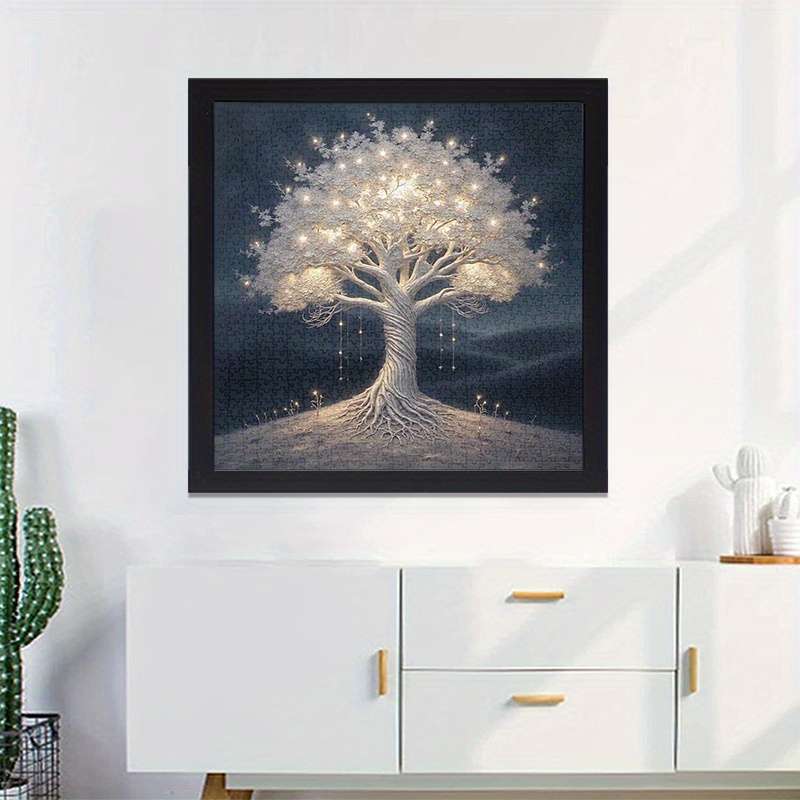 1000pcs White Tree of Life Paper Puzzle Large Waterproof Scratch-Resistant Jigsa