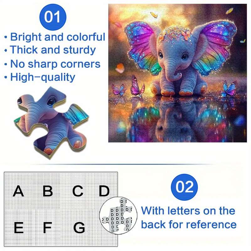 1000pcs Large Paper Jigsaw Puzzle Senior Level White Color Rectangle Shape Water-