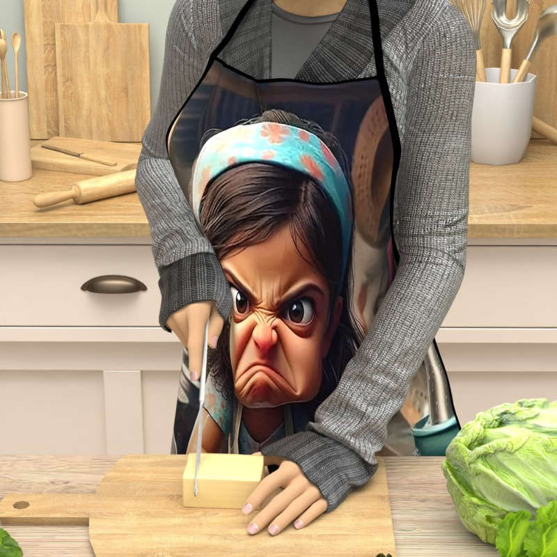 1Pc Kitchen Apron 23.5x31.5 Girl Washing Dishes Baking Soft Chef Apron