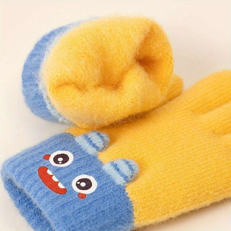 1 Pair Yellow Warm Gloves