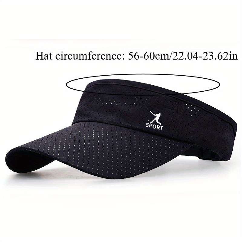 1pc Men's Quick-Dry Breathable Sports Cap White Polyester No-Top Duckbill Sun Hat with Adjustabl