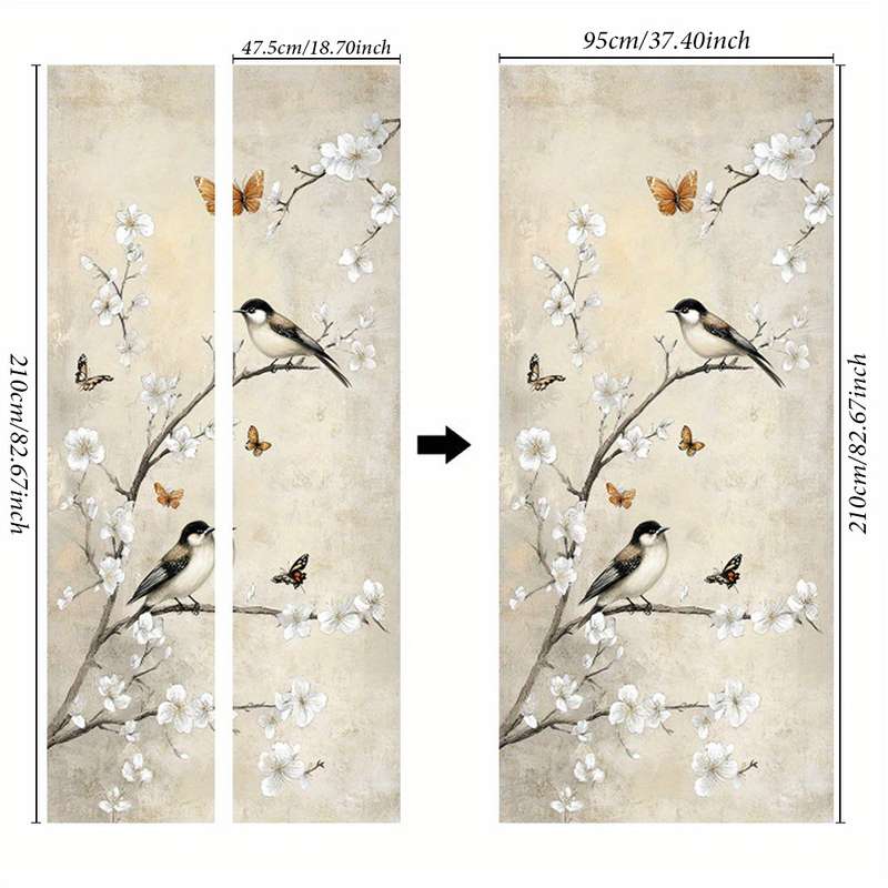 1Pc 95.0x209.8cm Door Window Sticker