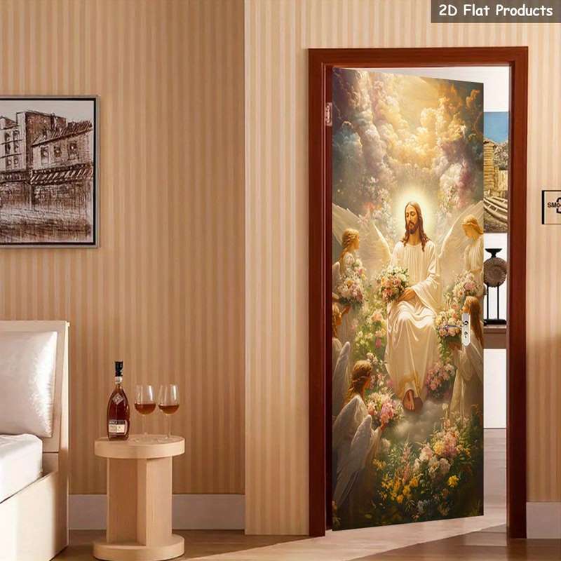 1pc 95.0x209.8cm Jesus Christian Themed Stickers