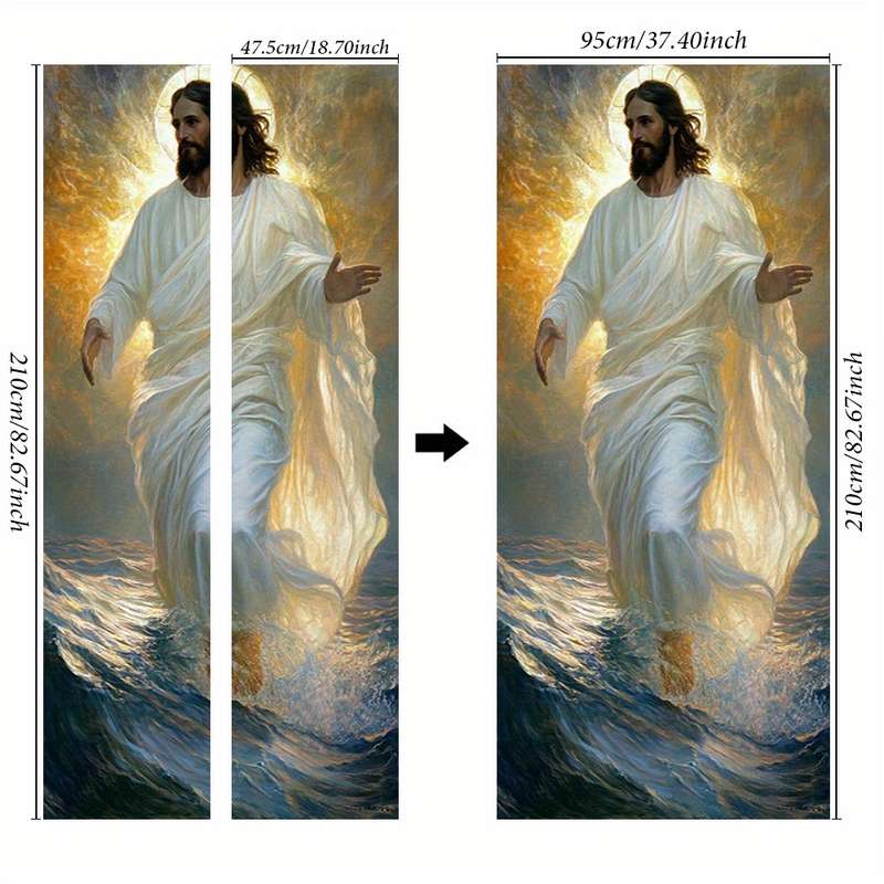 1pc 95.0x209.8cm Jesus Christian Themed Stickers