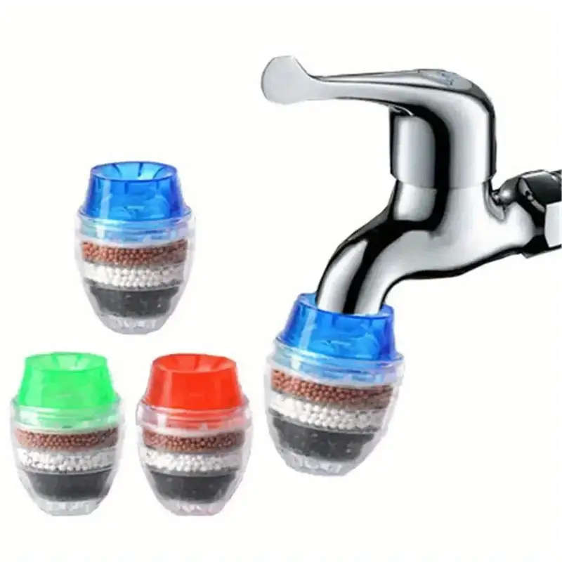 1pc 5-Layer Activated Carbon Faucet Water Filter Universal Thread Uncharged Home Purification Device