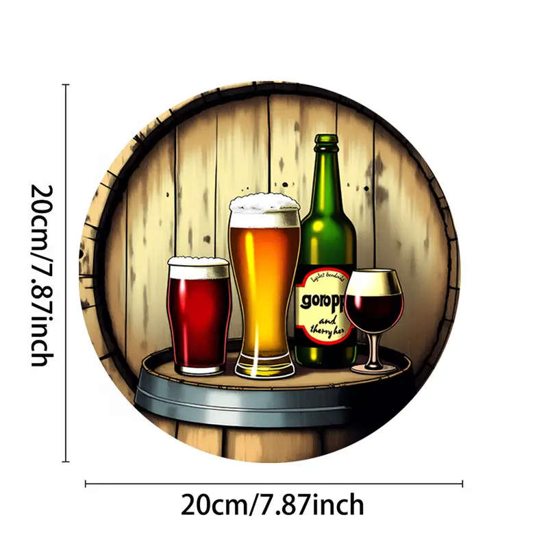 1 8" Round Beer Decorative Sign
