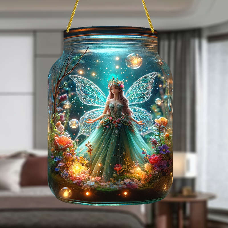 1pc 2D Flat   Acrylic Enchanted Forest Acrylic Sun Catcher- 12.45x 18.03cm Fairy Tale Glass