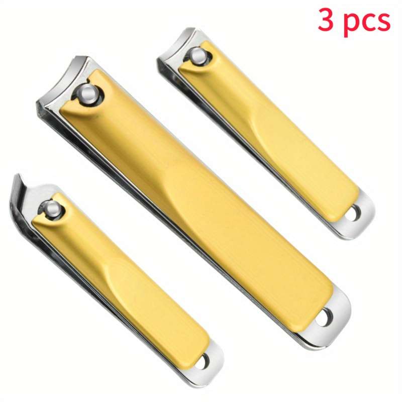 3pcs Stainless Steel Nail Clipper Set Large Small Slanted Mouth
