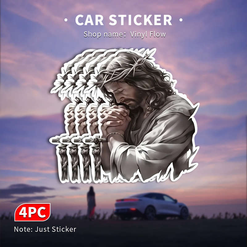 4pcs Jesus Christian Themed Stickers