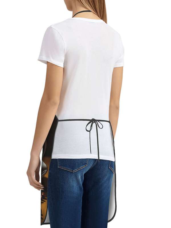 1pc Vintage-Inspired Coffee Bean Design Kitchen Apron 100% Polyester Hand-Washable Smooth Woven