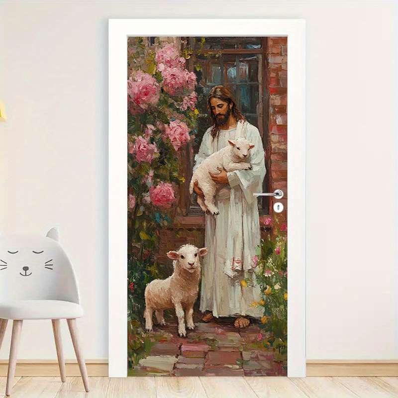 1pc 95.0x214.88cm Jesus Christian Themed Stickers