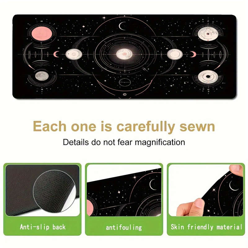 1pc 40x90cm Mystical Universe Planet Pattern Mouse Pad Waterproof Non-slip Washable