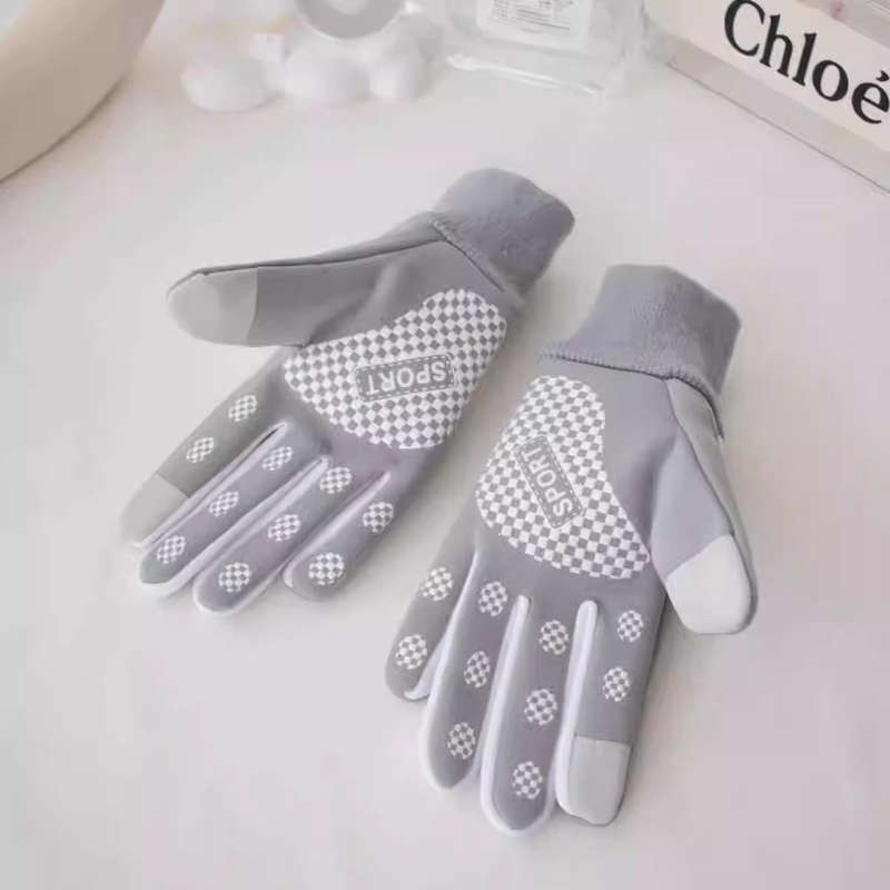1 Pair Gray Recommended For Ages 7 To 15 Years Old Warm Gloves