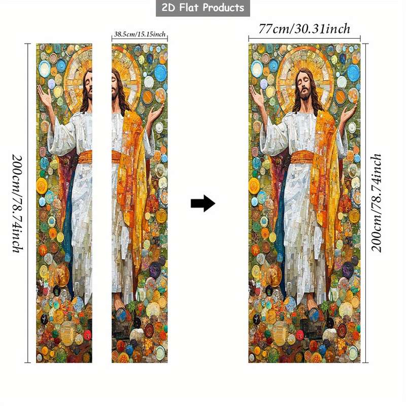 1pc 95.0x214.88cm Jesus Christian Themed Stickers
