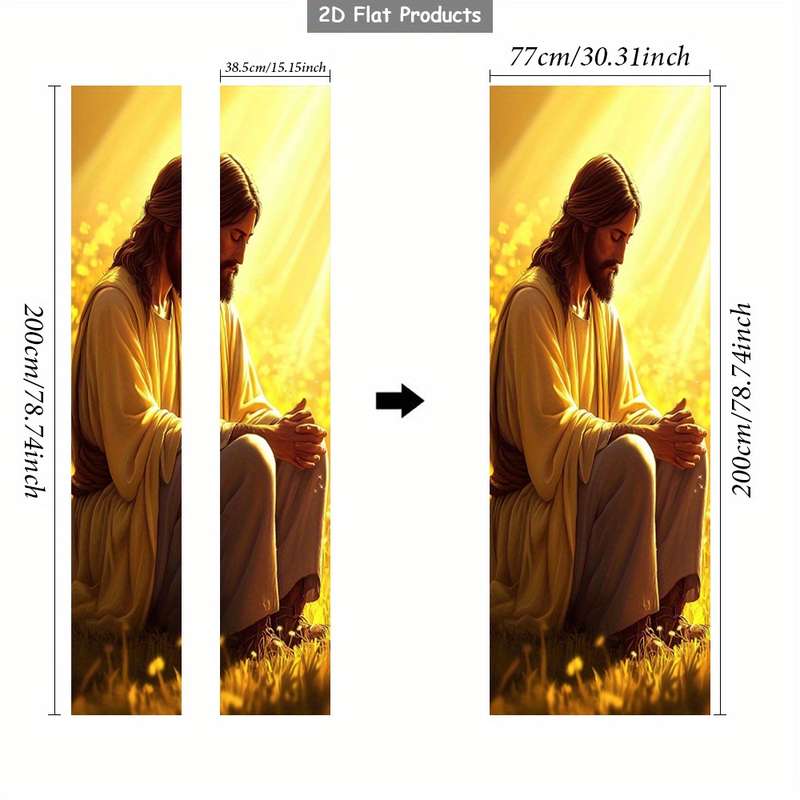 1pc 95.0x214.88cm Jesus Christian Themed Stickers