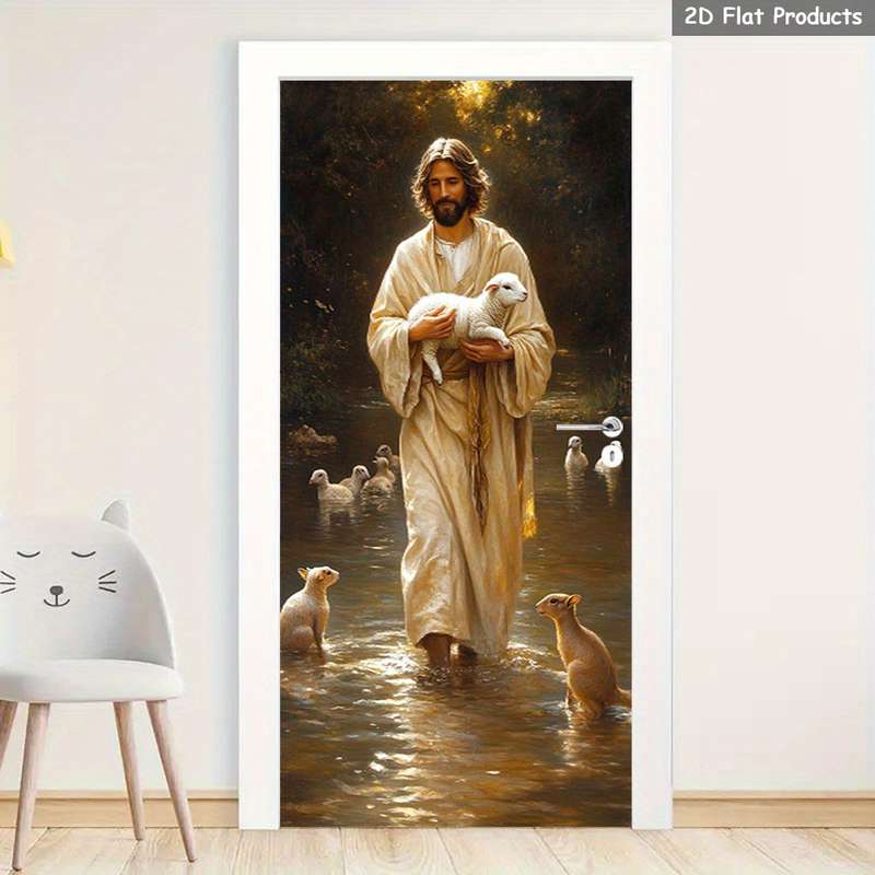 1pc 95.0x214.88cm Jesus Christian Themed Stickers