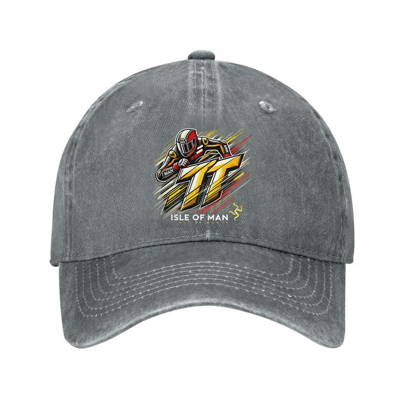 1pc Cotton Isle Of Man TT Baseball Cap Adjustable Lightweight Curved Brim Dad Hat Perfect For Outd
