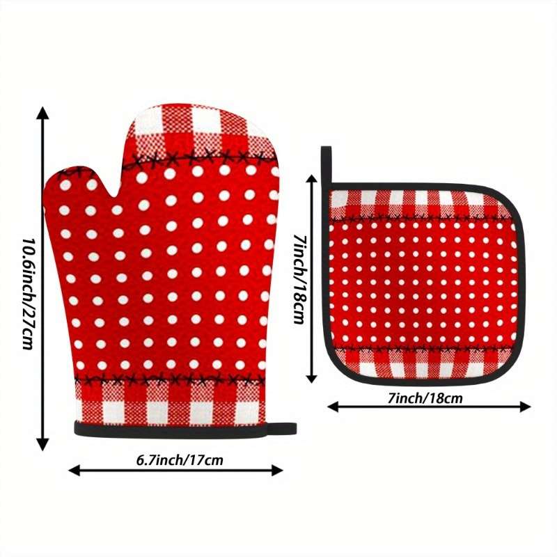 2pcs 26.92x17.02 cm Heat Resistant Oven Mitts And Potholders