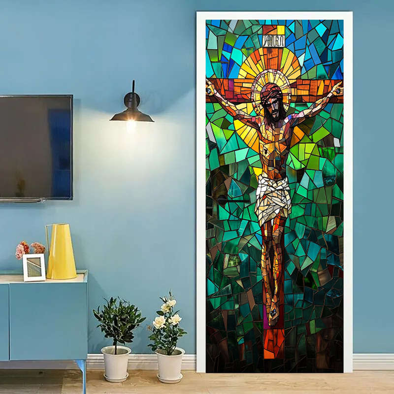1pc 95.0x209.8cm Jesus Christian Themed Stickers