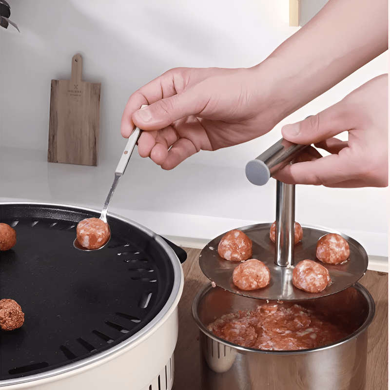 1pc 6-Hole Stainless Steel Meatball Maker Tool Quick Easy DIY Meatballs Fish Balls Cookie