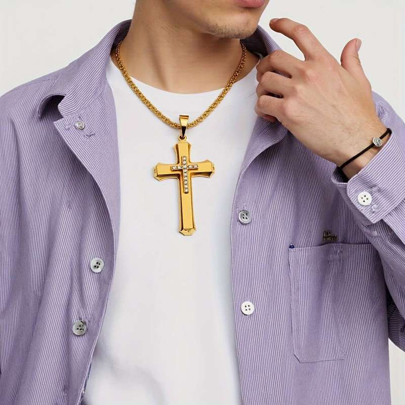 1 Piece Black Golden Jesus Theme Pendant