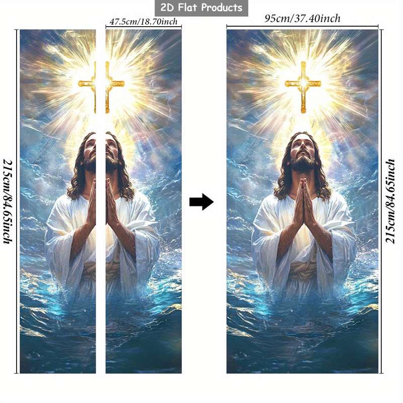 1pc 95.0x214.88cm Jesus Christian Themed Stickers