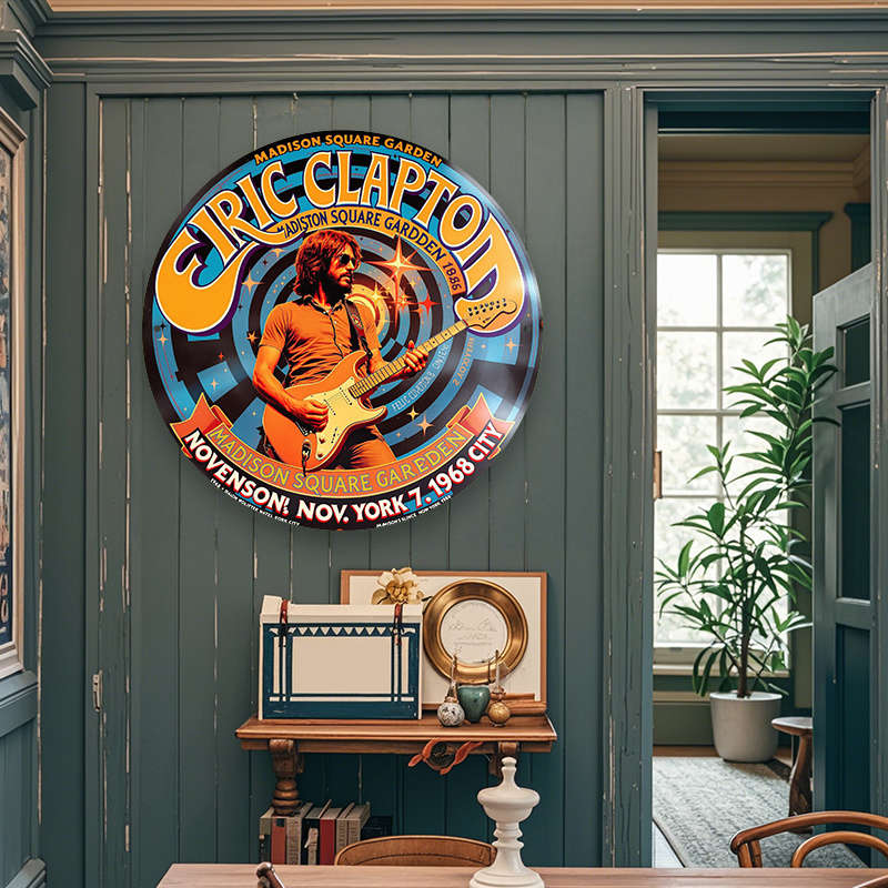 1pc Room Decor Eric Clapton Vintage Metal Concert Poster Sign Perfect Gift for Bedrooms Kitchens