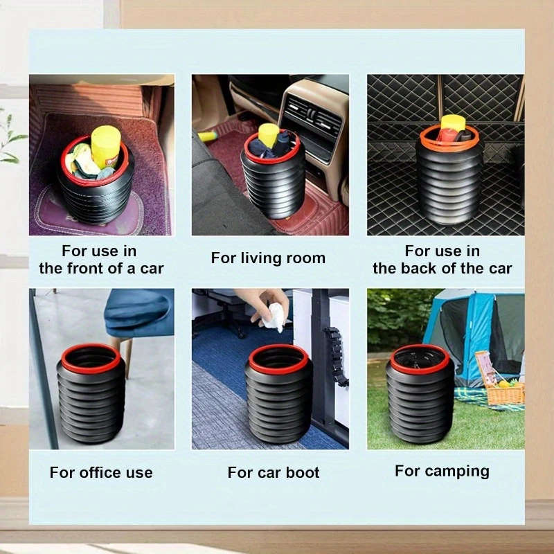 1pc 4L Outdoor Portable Camping Folding Trash Can Magic Bucket Folding Garbage Can Multi-functional