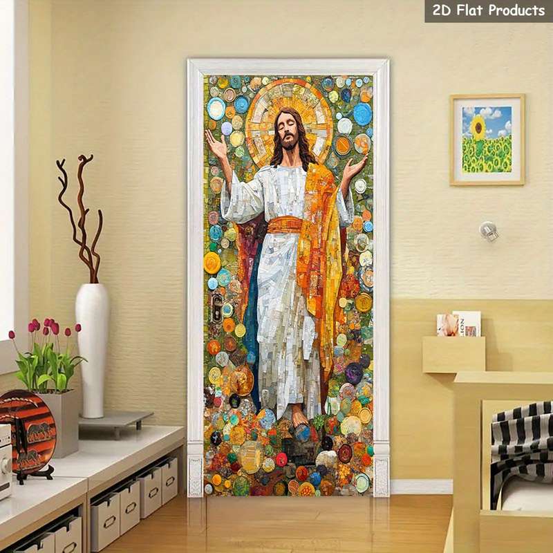 1pc 95.0x214.88cm Jesus Christian Themed Stickers