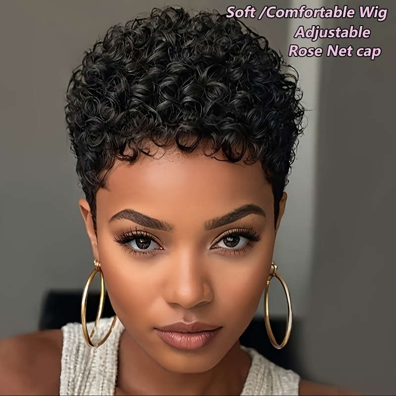 1Pc Black 15.24cm Fashion Design Wig
