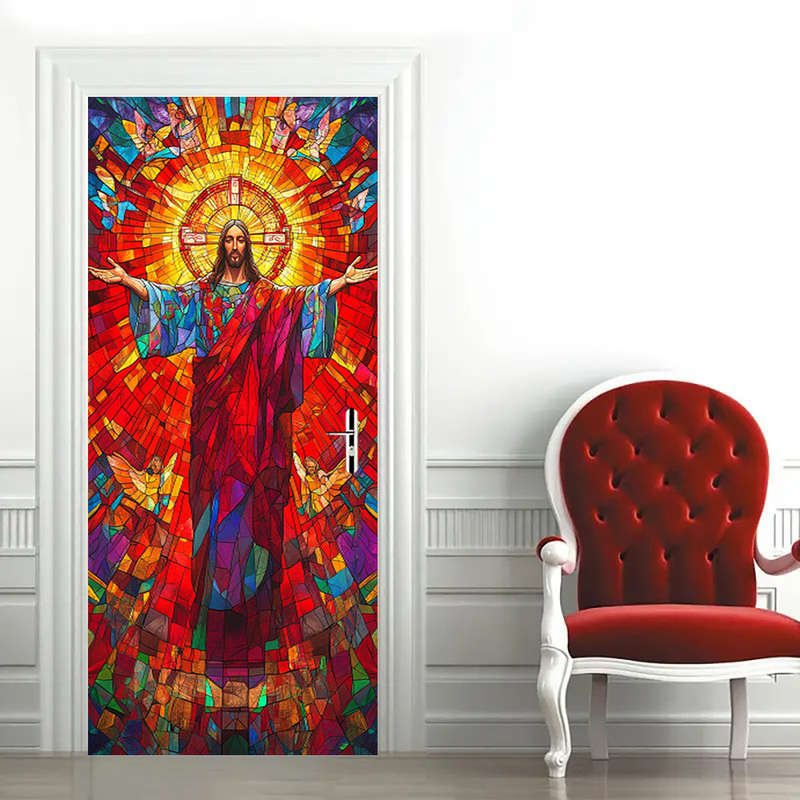 1pc 95.0x209.8cm Jesus Christian Themed Stickers