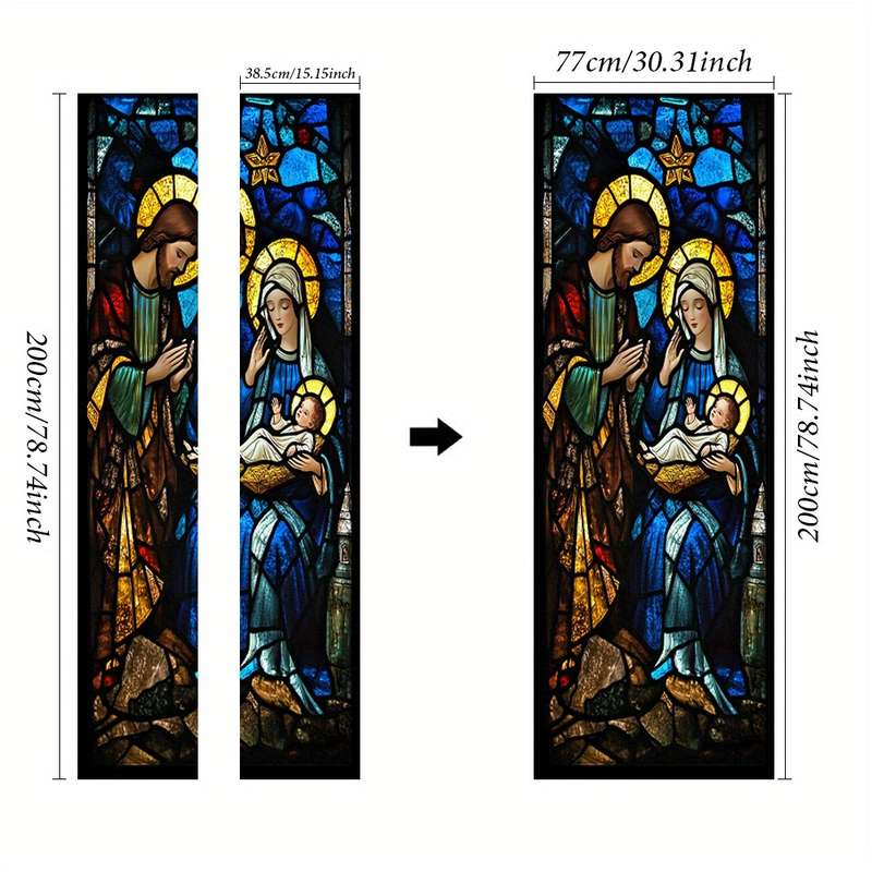 1pc 95.0x209.8cm Jesus Christian Themed Stickers
