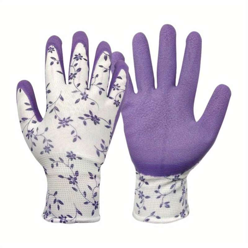 2 Pairs Green And Purple Household Cleaning Gloves