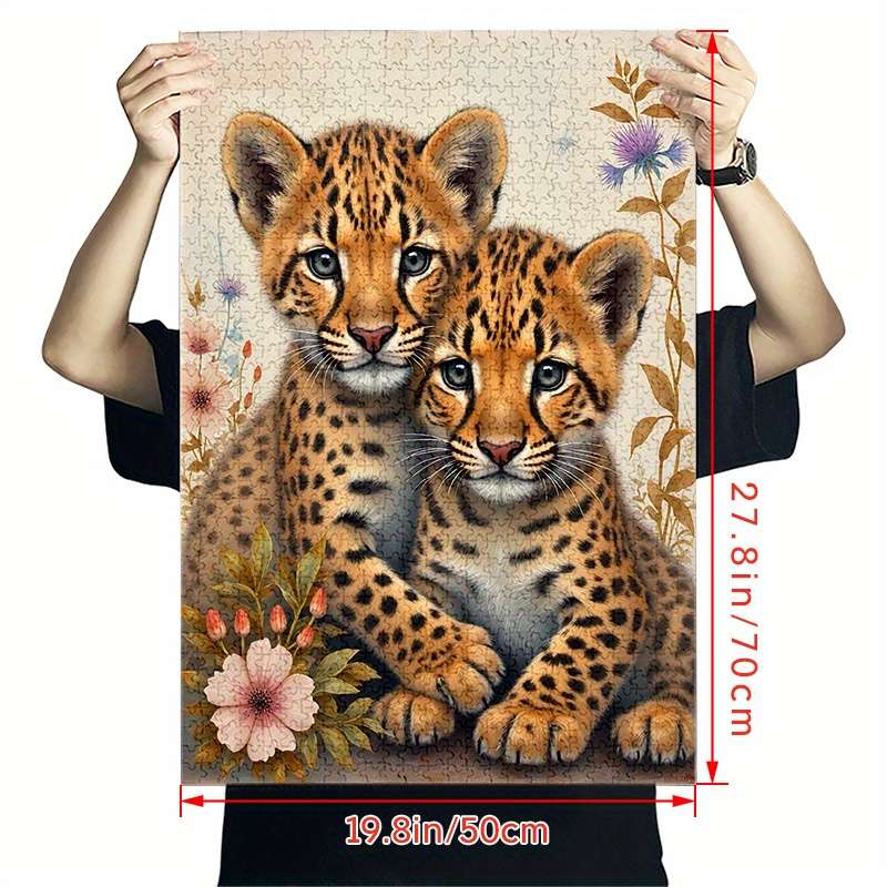 1000pcs Leopard Brothers Jigsaw Puzzle Premium Paper Anti-Scratch Waterproof Ch