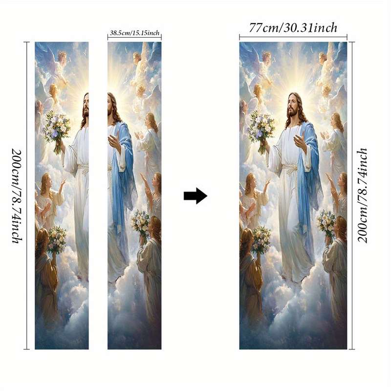1pc 95.0x214.88cm Jesus Christian Themed Stickers