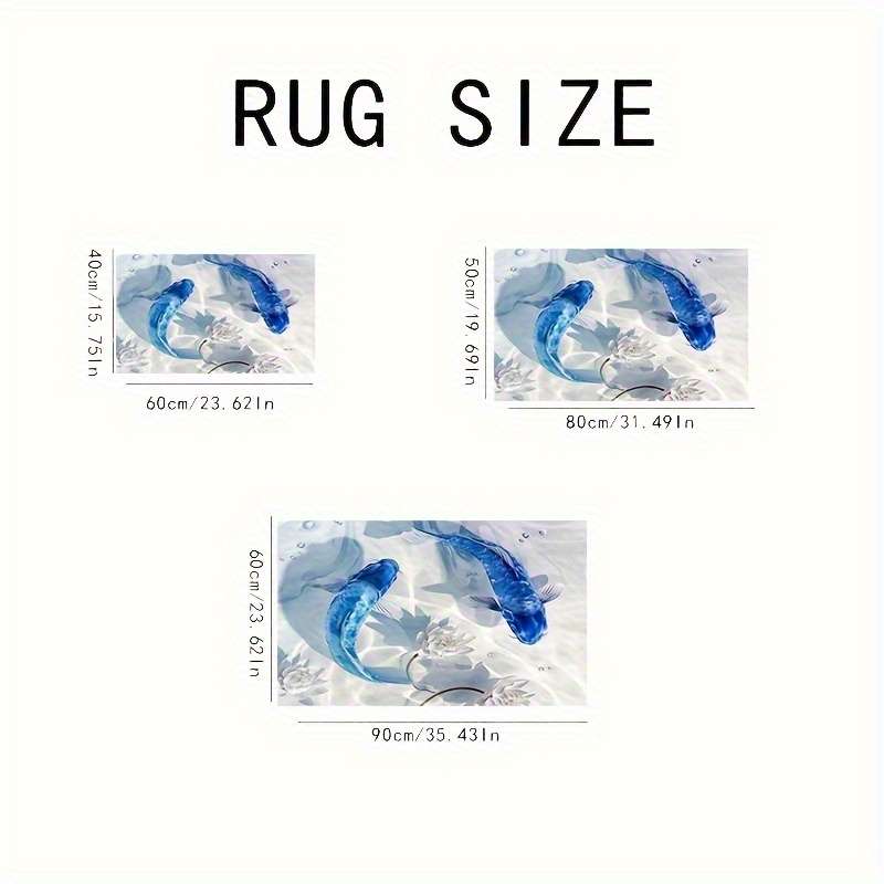 1Pc 60x90cm 23.8x35.4inch Fish Floor Mat