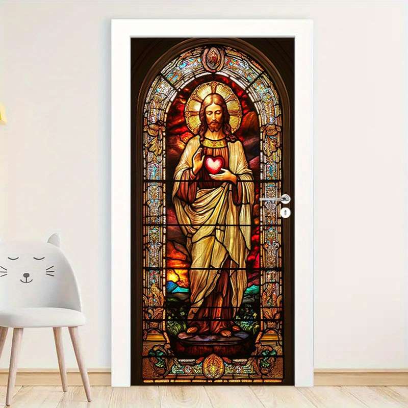 1pc 95.0x214.88cm Jesus Christian Themed Stickers