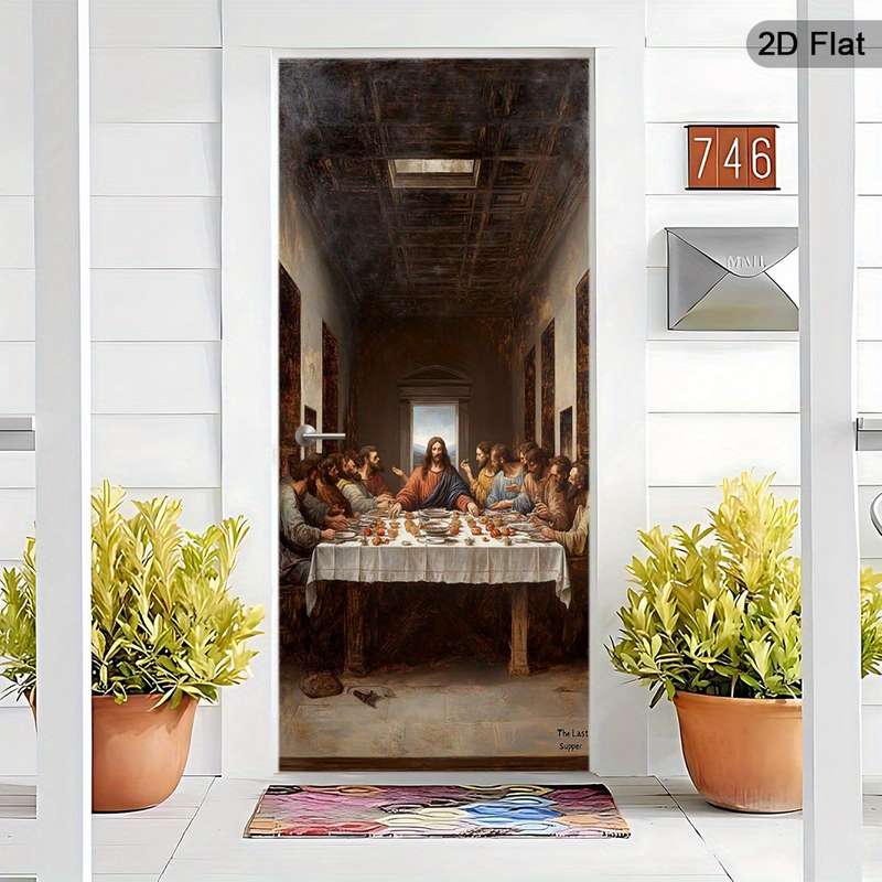 1pc 37.4x84.6 inches   95x215 cm   Jesus Christian Themed Stickers