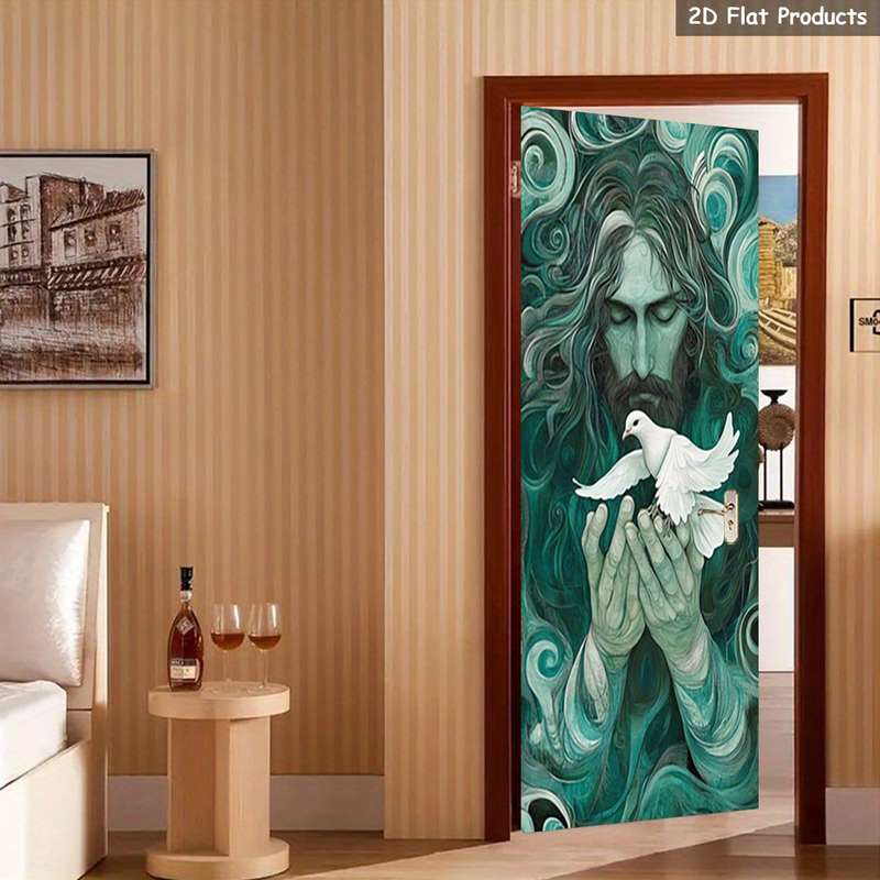 1pc 95.0x209.8cm Jesus Christian Themed Stickers