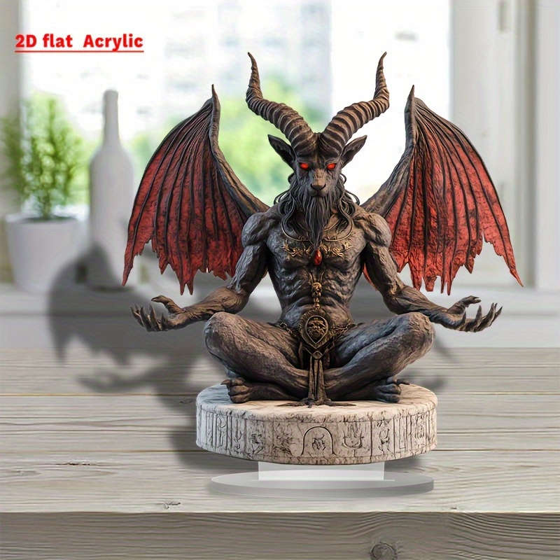 1pc 2D Flat  Acrylic Ancient Devil Desktop Decoration Bohemian Style Inspirational Theme Multi-pu