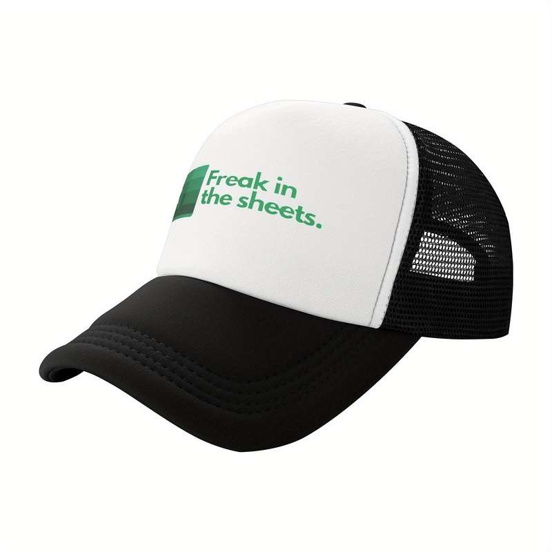 1pc Freak In The Sheets Humorous Baseball Cap Lightweight Breathable Mesh Trucker Hat Adjusta