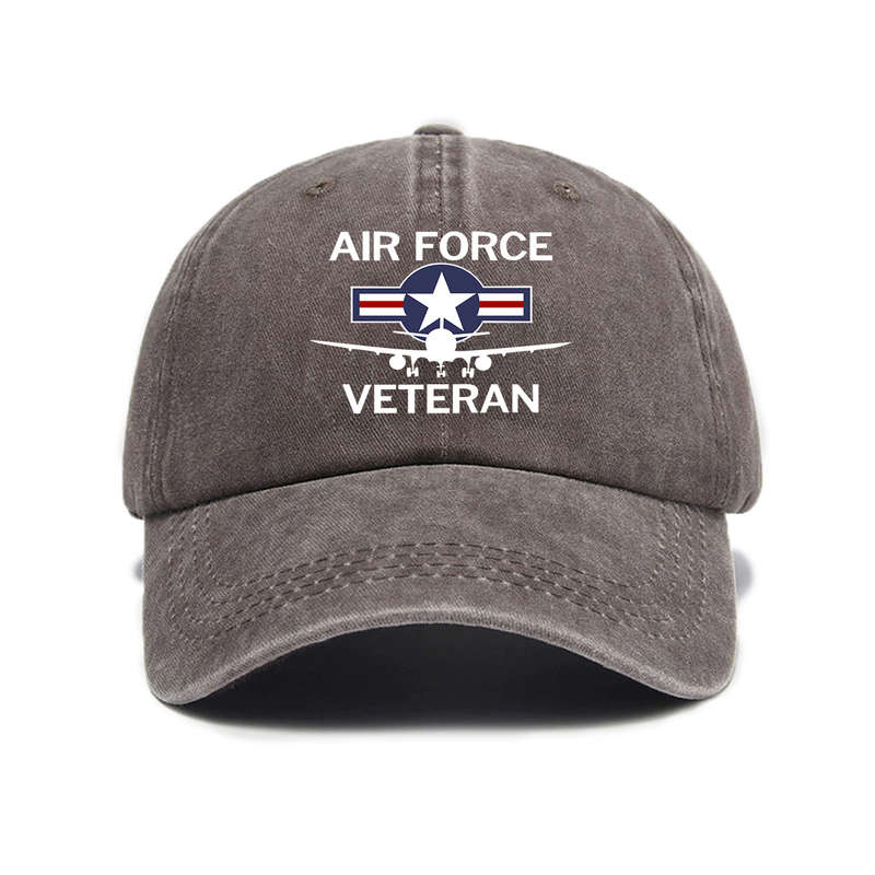 1pc Minimalist Adjustable Baseball Cap with Air Force Veteran Embroidery Sun Protection Casual