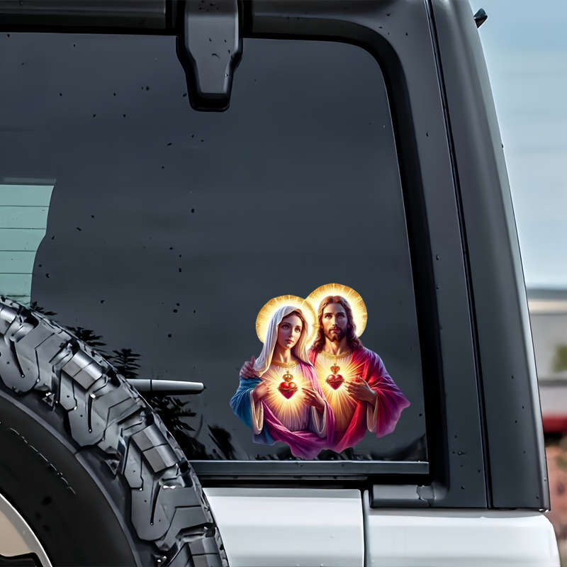 1pc 12.98cm x 11.99cm Jesus Christian Themed Stickers